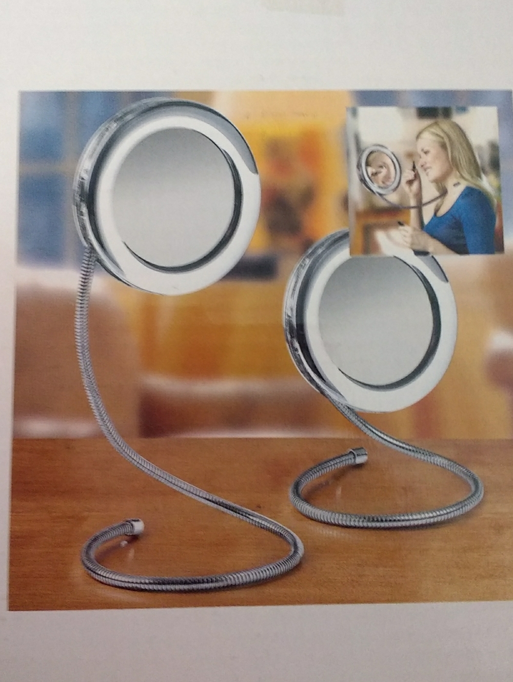Adjustable Freestanding Makeup Mirror in Chrome